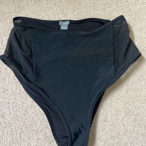 Black Aerie high-waisted cheeky swim bottoms size S #swimwear